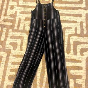 Hollister black and white stripe jumpsuit